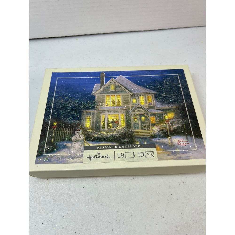 Hallmark Thomas Kinkade Christmas Cards Boxed Set 18 Count Glitter PX4274